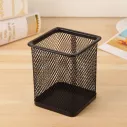 Rangement bureau porte-stylo rectangulaire en maille métallique