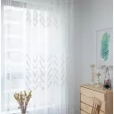 Rideaux salon en tulle transparent à motifs zig zag