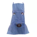 Tablier de cuisine de style japonais en coton et lin avec un motif d'ours