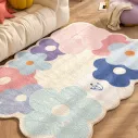 Tapis de chambre artistique avec des impressions de fleurs multicolores